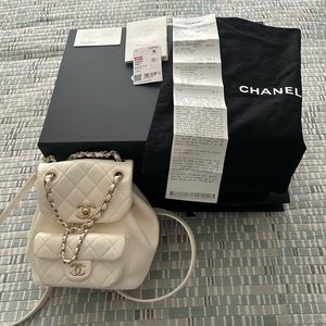 Chanel 2022 white backpack